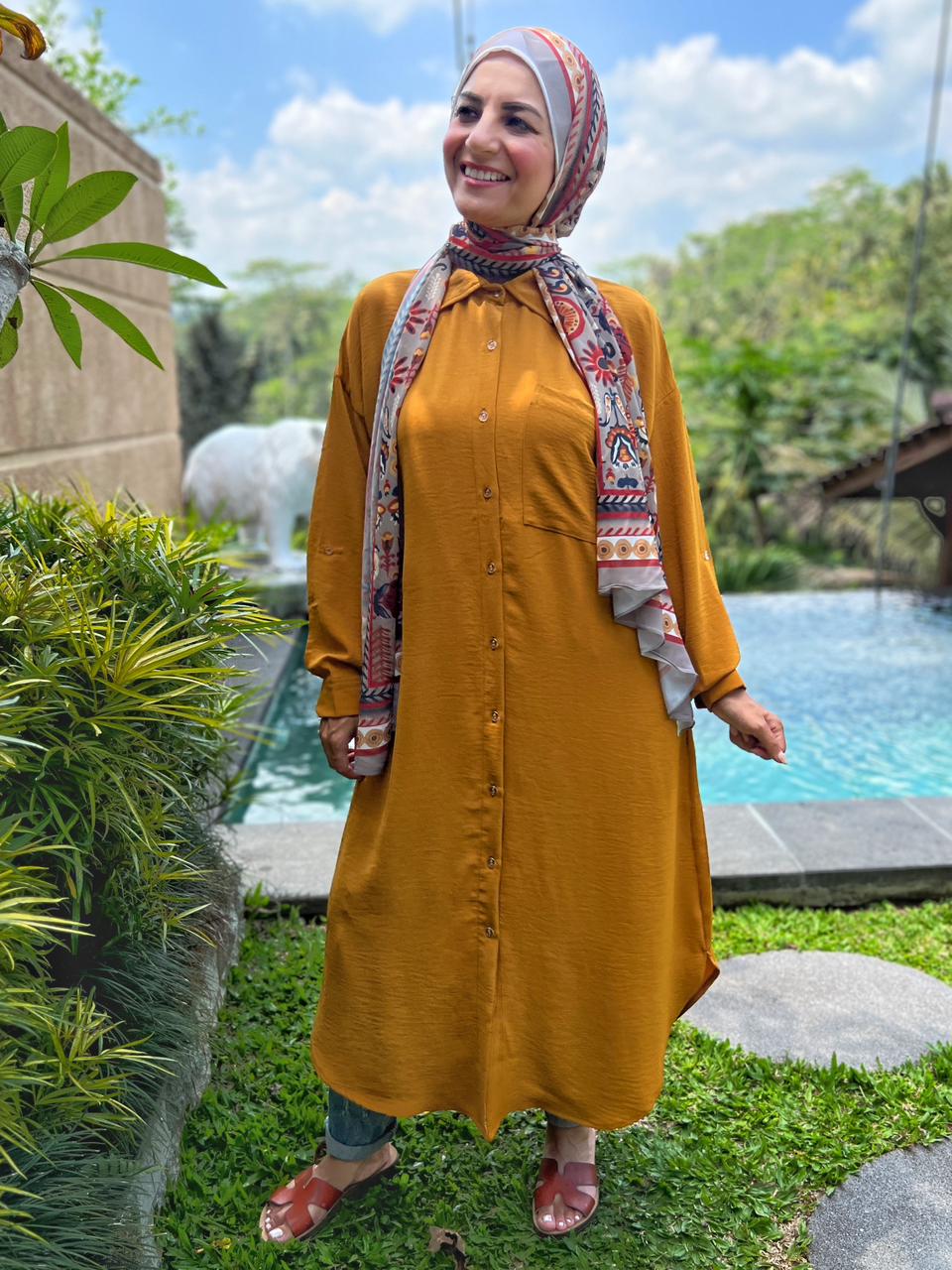 Long Basic Shirt Mustard