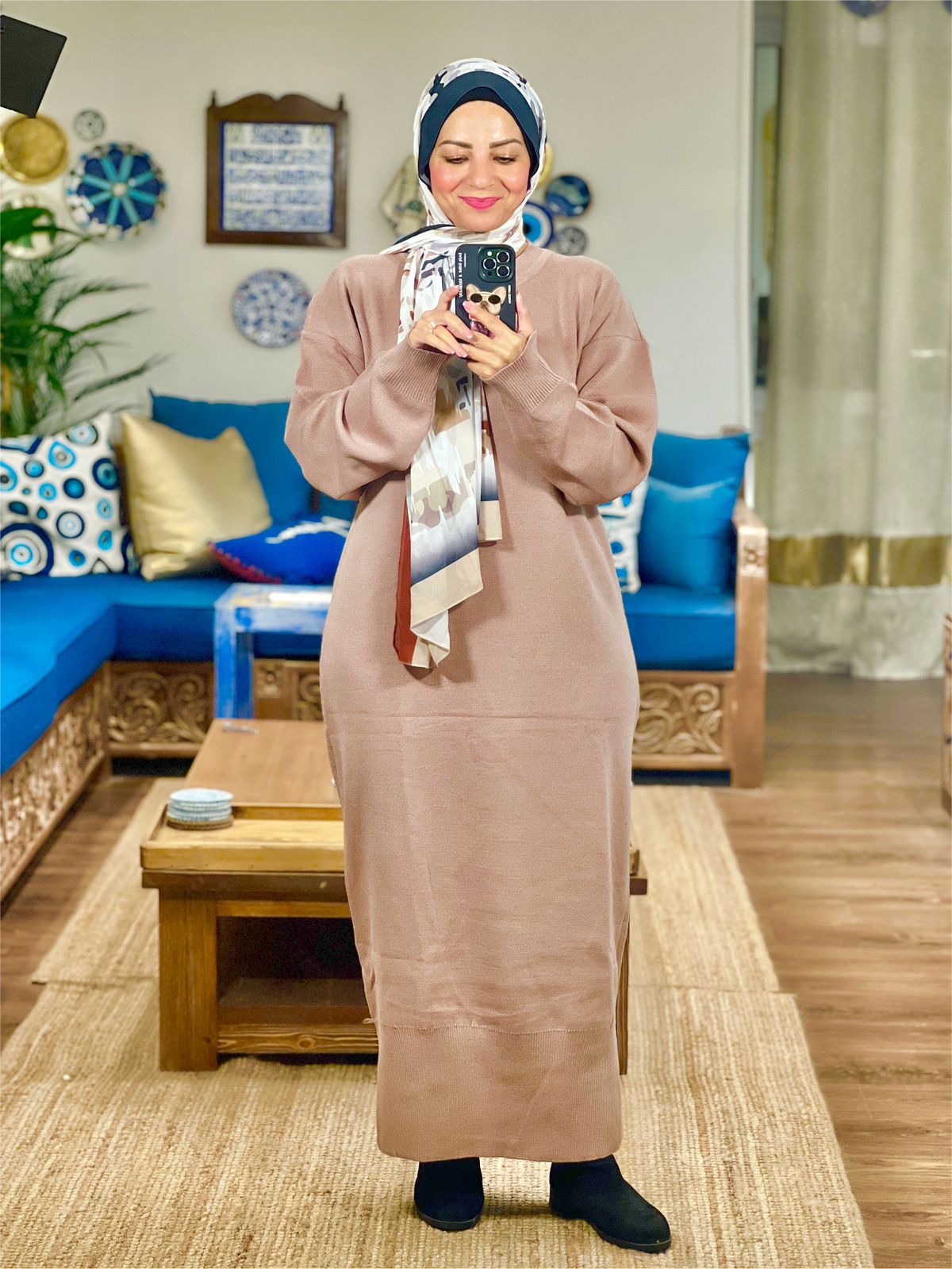 Knitted Oversized Dress - Café