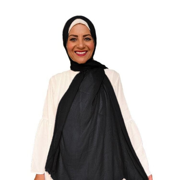 Plain Cotton Veil - Black - PC031