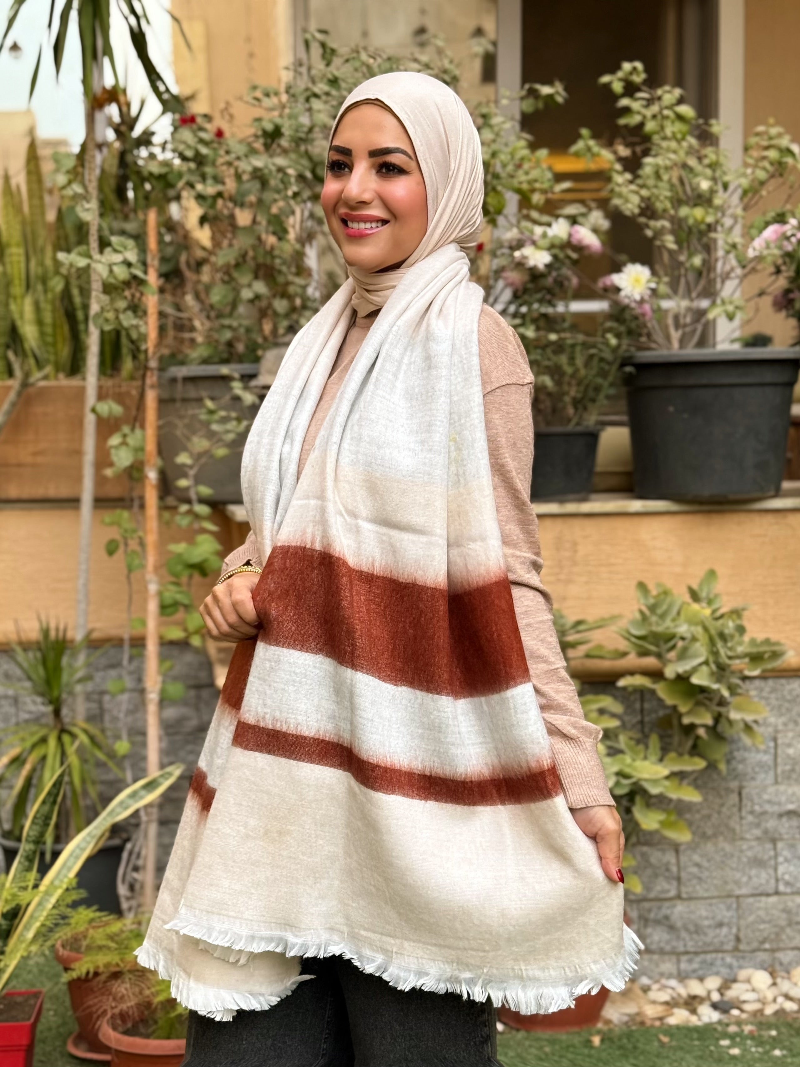 Winter shawl - Brown