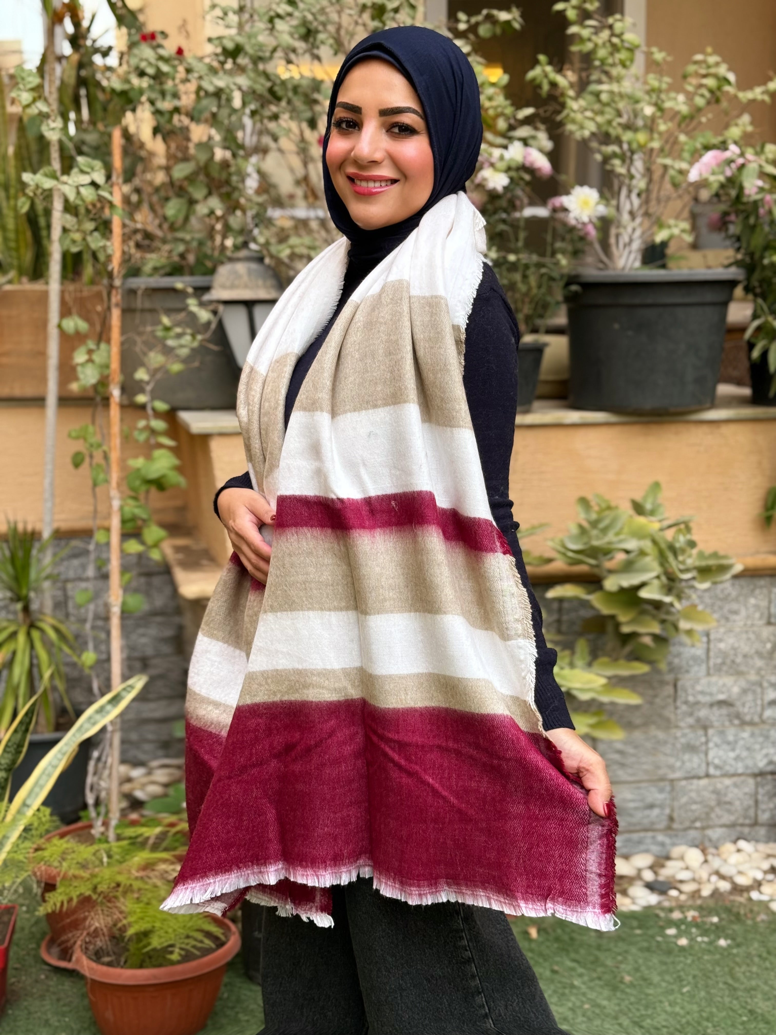 Winter shawl - Burgundy