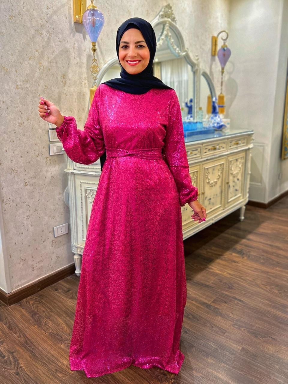 Evening Basic Dress- Fuchsia