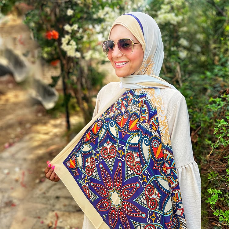 Patterned Chiffon Veil -( Out-053)