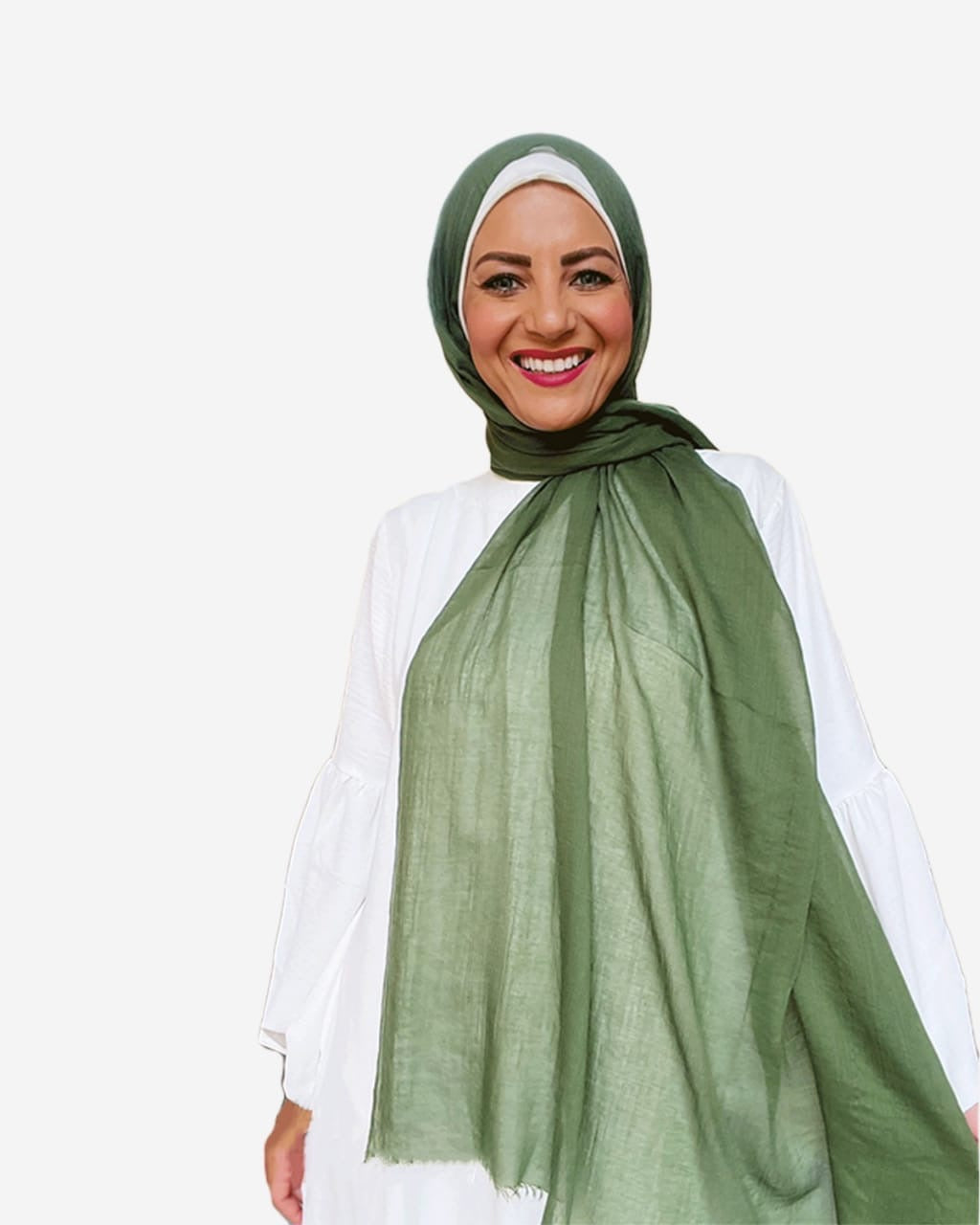 Plain Cotton Veil - Olive Green - PC013