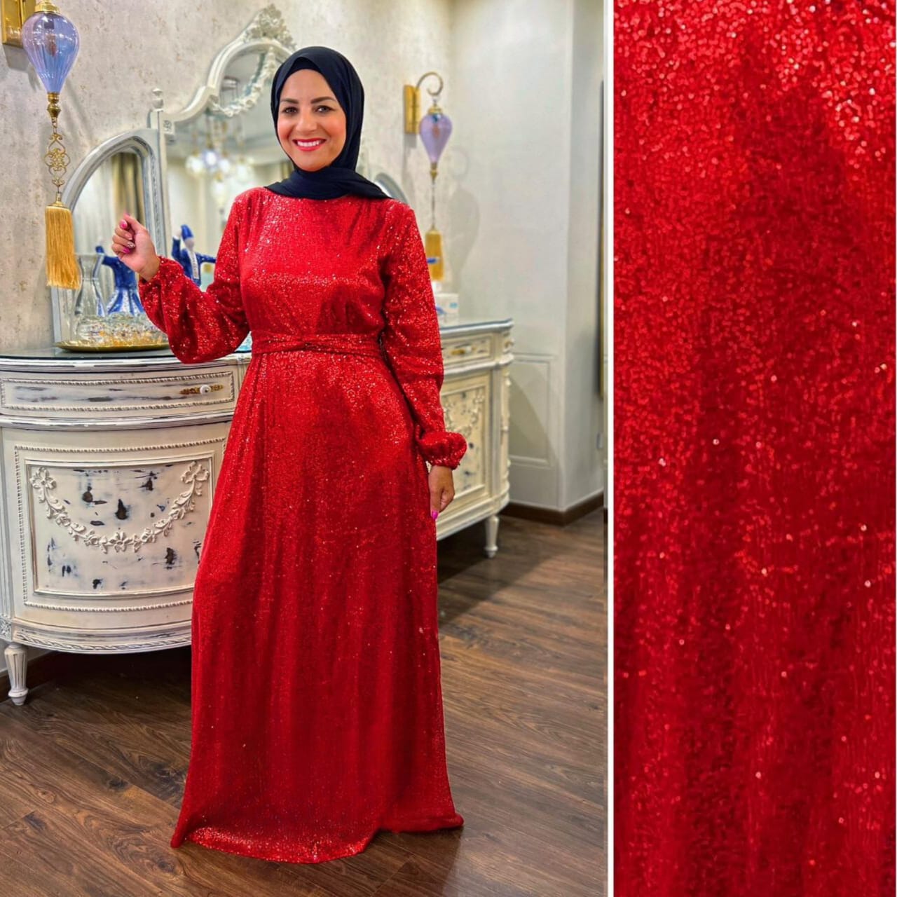 Evening Sparkle Dress Red