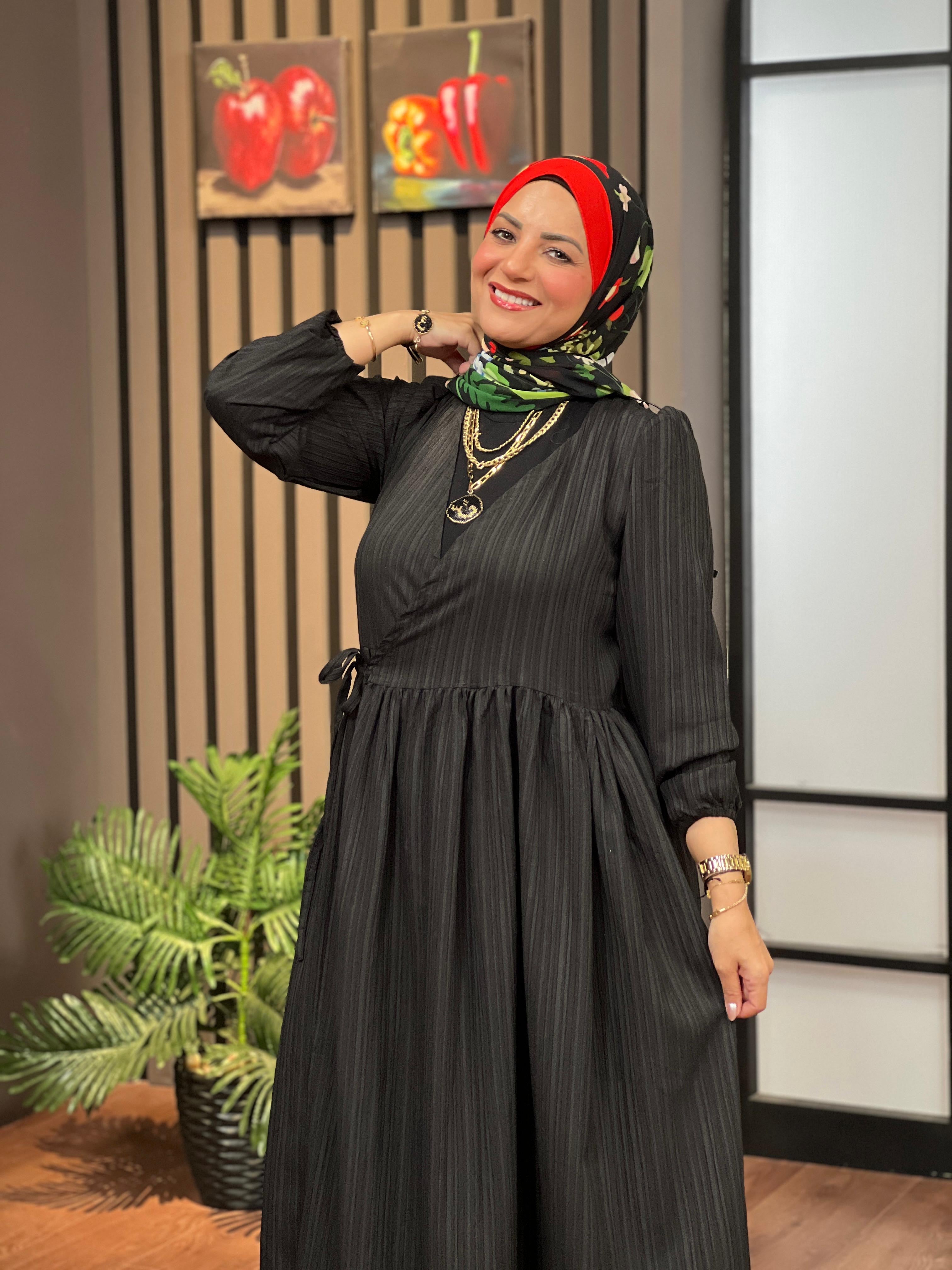 Waisted Cross Dress - Black