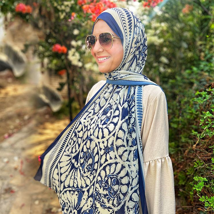 Patterned Chiffon Veil  (Out-WHB02)