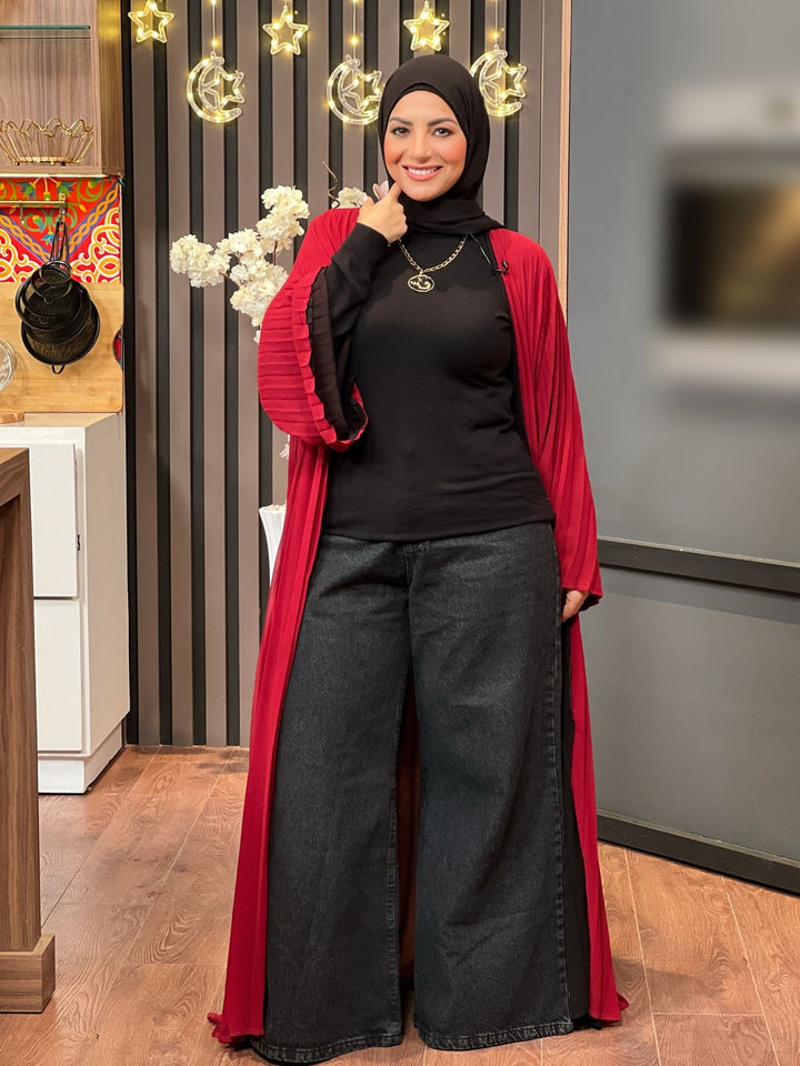 Wide leg jeans black (WL01)