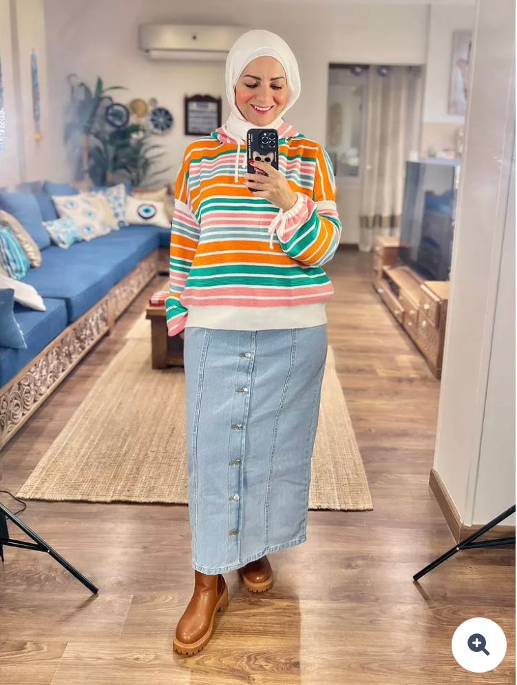 Jeans Maxi Skirt Light Blue (SKj01)