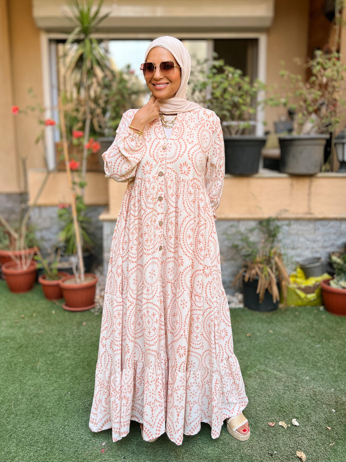 Cy Patterned dress -orange (CPD01)