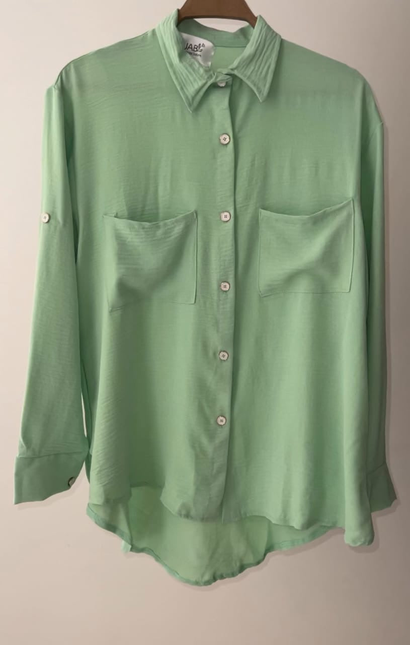 Basic Pocket Shirt - Mint green