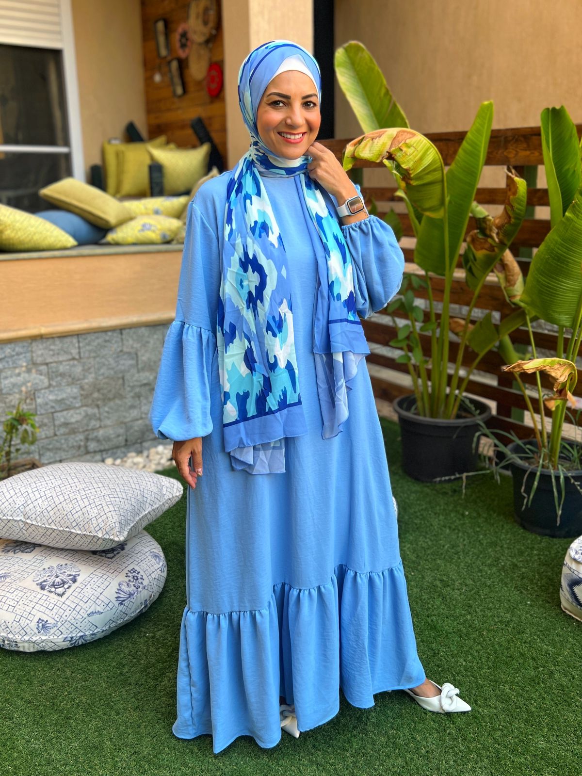 Long Sleeve Dress- Baby Blue