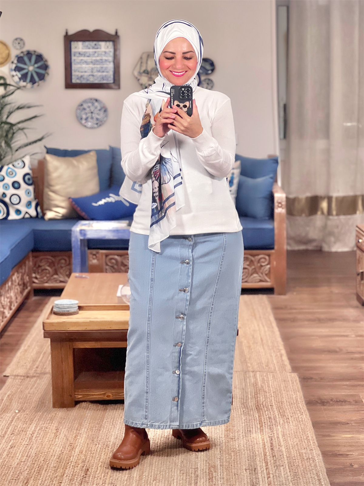 Jeans Maxi Skirt Light Blue