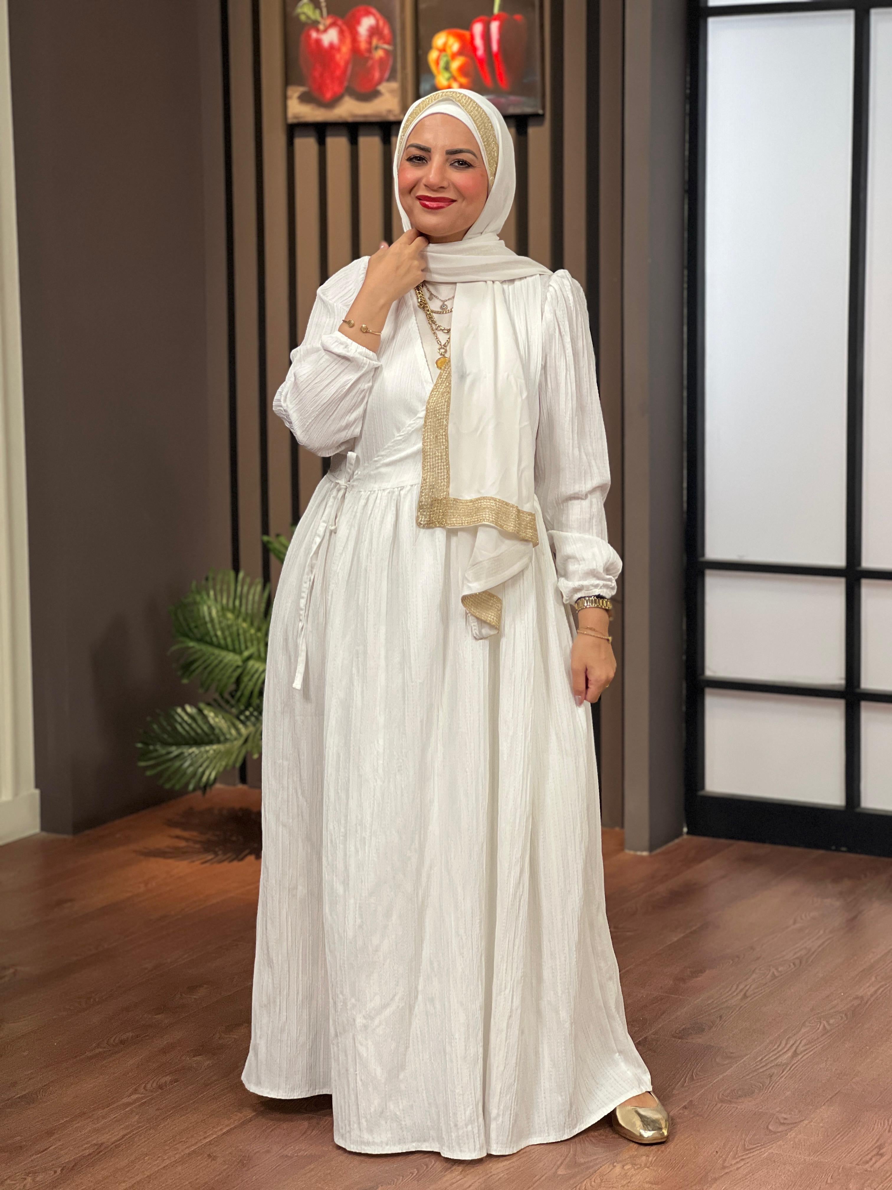 Waisted Cross Dress - White