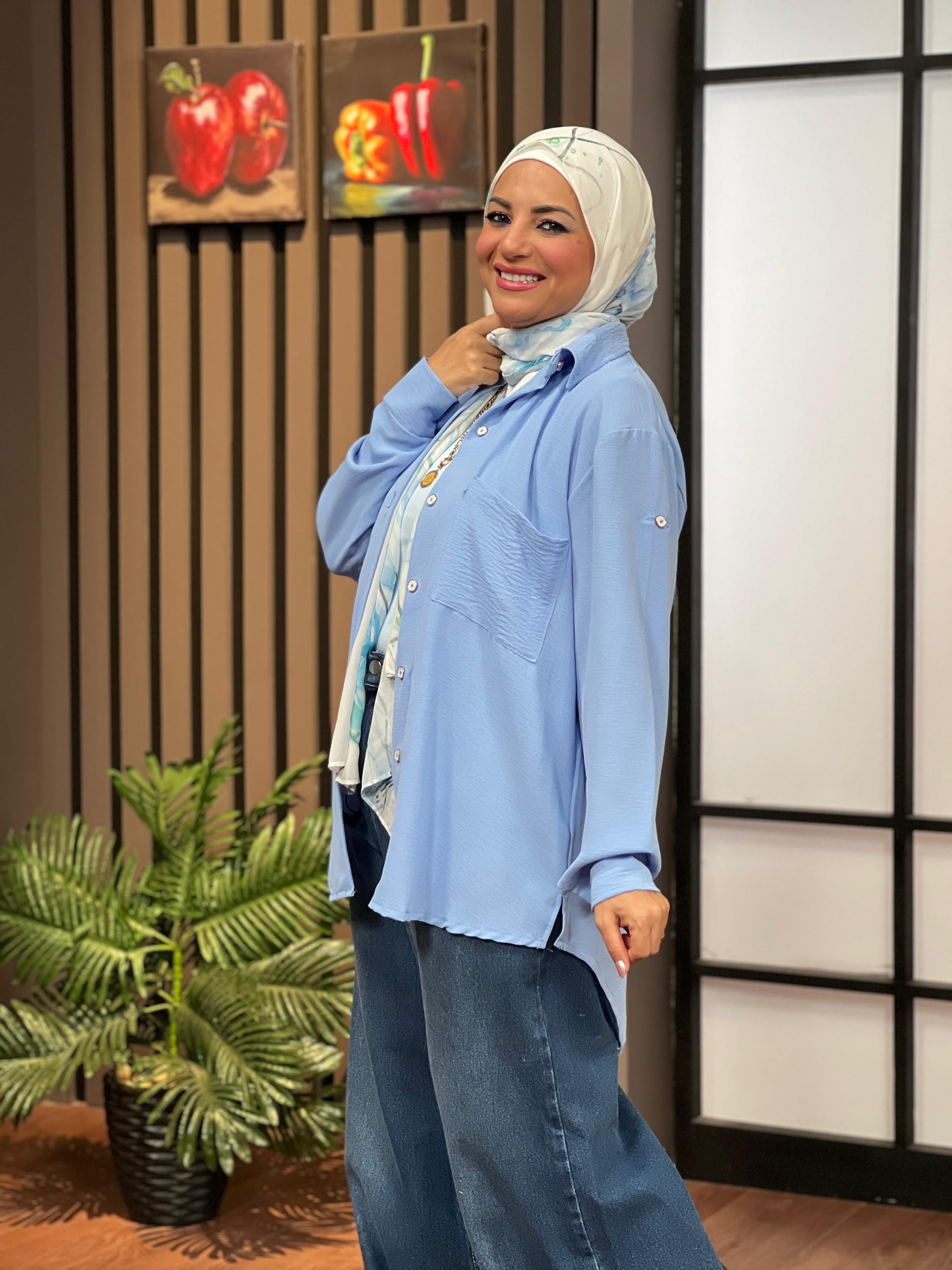 Basic Pocket Shirt - Powder Blue